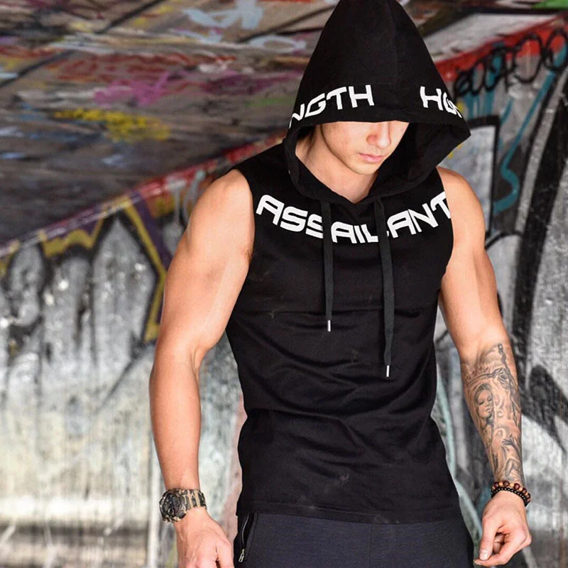 Men Tank Tops Gym Clothing Fitness Sleeveless hoodies Vests Cotton Singlets Men Joggers vest Bodybuilding casual Clothing - Image 7