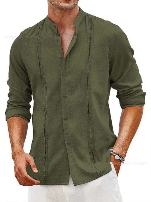 Men's Shirts Linen Shirt Man Top Shirts Shirt Linen Shirt Linen Shirt Men Linen Shirts Man Shirts for Man Linen Shirt Man - Image 11