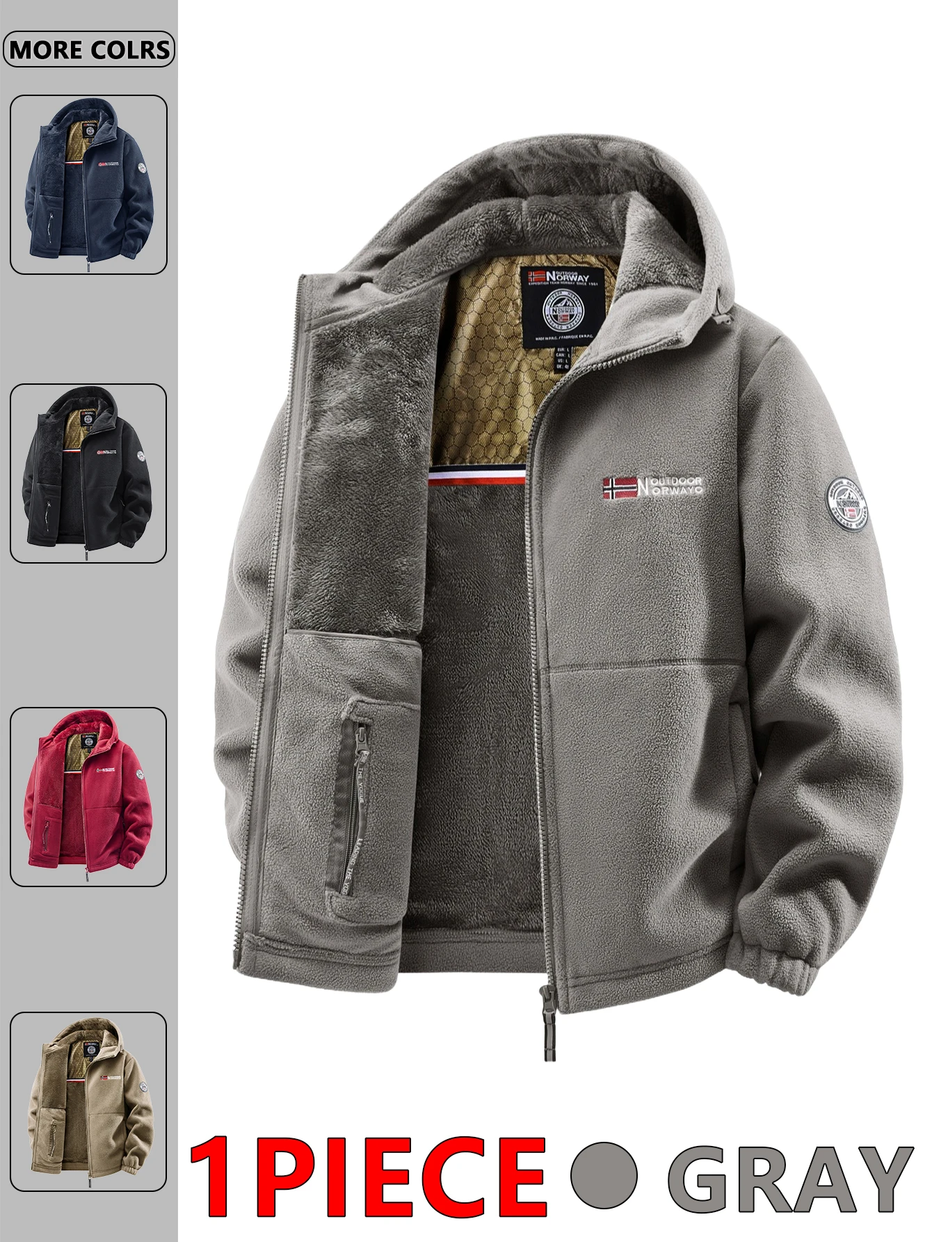 Men's Autumn and Winter Outdoor Hooded Jacket, Suitable for Daily Wear at Home, for Travel, Parties, Commuting, Outdoor Fashion Versatile, Enhances Temperament, Streetwear, Travel Wear. - Image 4