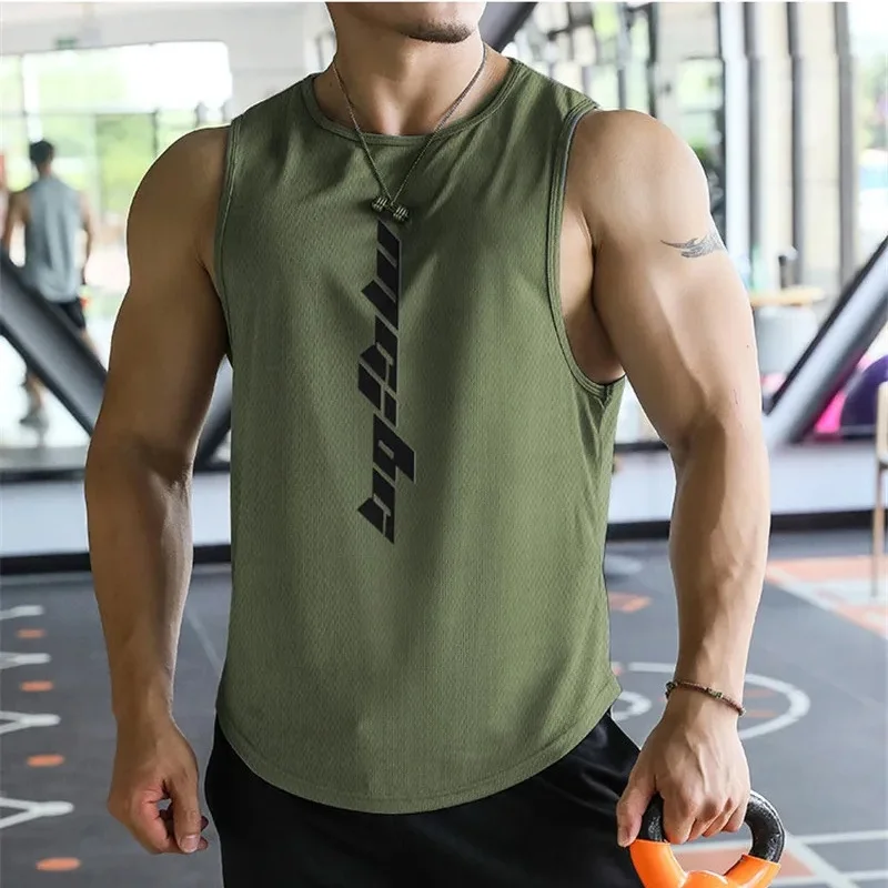 2025 NEW Fitness Sports Tank Tops Men Gyms Workout Sleeveles Shirt Male Summer Loose Undershirt basketball Running men Ves - Image 8