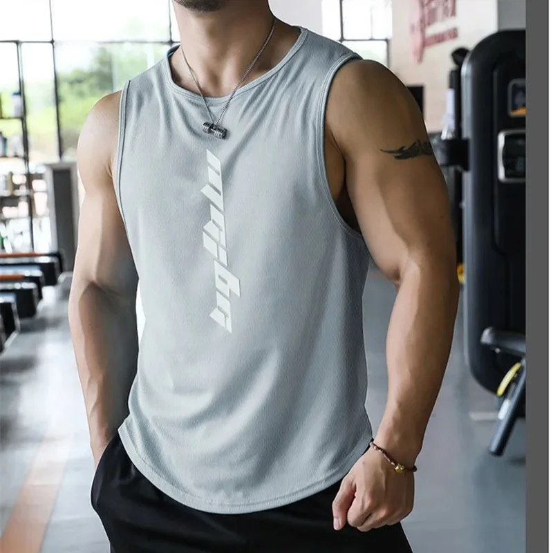 2025 NEW Fitness Sports Tank Tops Men Gyms Workout Sleeveles Shirt Male Summer Loose Undershirt basketball Running men Ves - Image 10