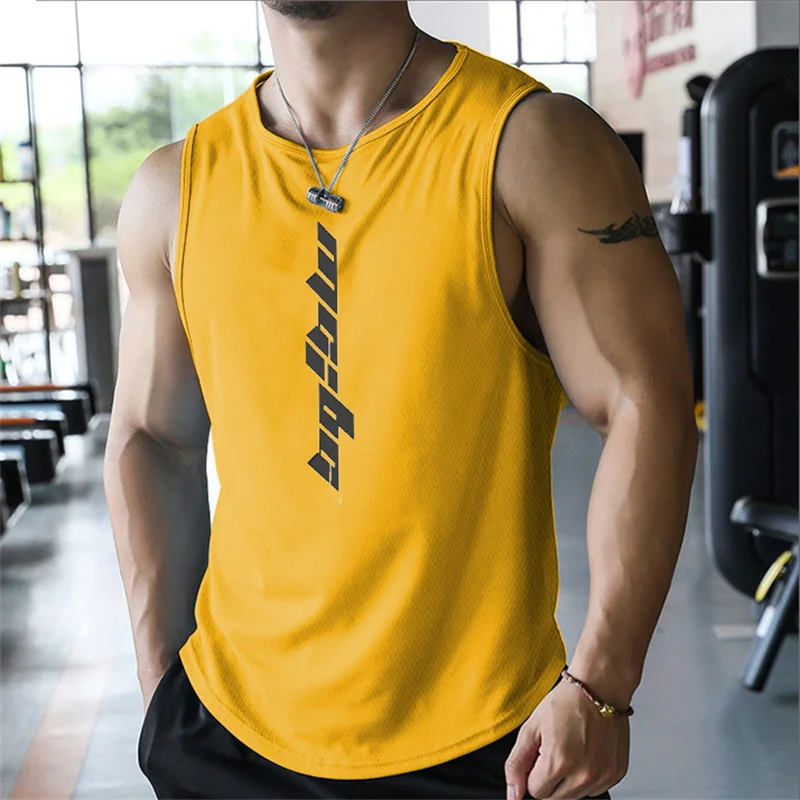 2025 NEW Fitness Sports Tank Tops Men Gyms Workout Sleeveles Shirt Male Summer Loose Undershirt basketball Running men Ves - Image 9