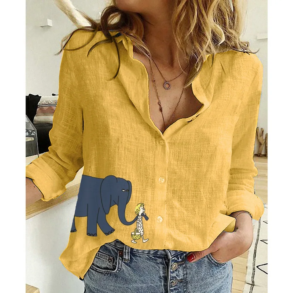 Women Clothing Shirts for Women Tops Tshirts Cotton Linen Casual Fashion Clothes Tees Spring Elegant Streetwear Autumn - Image 19