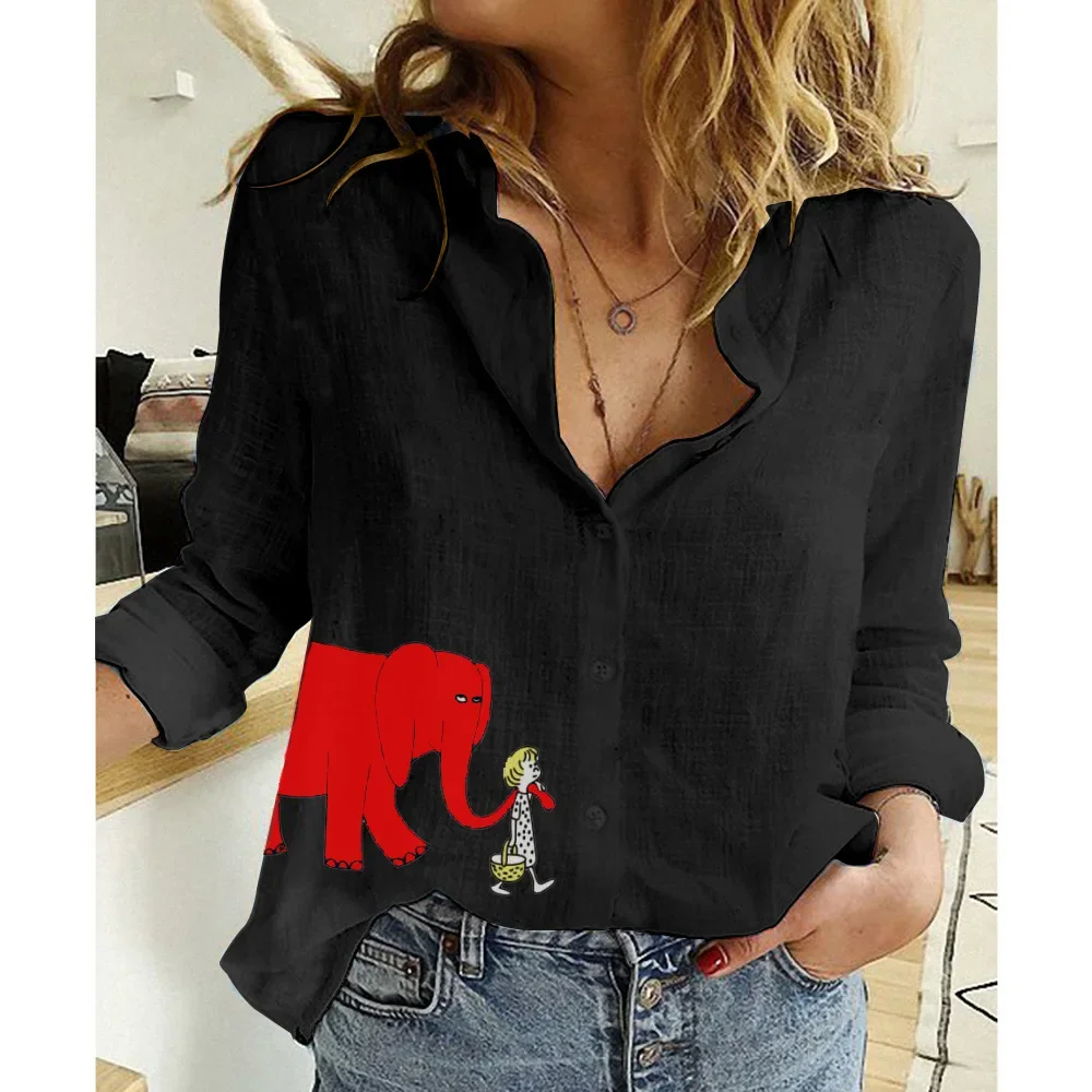 Women Clothing Shirts for Women Tops Tshirts Cotton Linen Casual Fashion Clothes Tees Spring Elegant Streetwear Autumn - Image 5