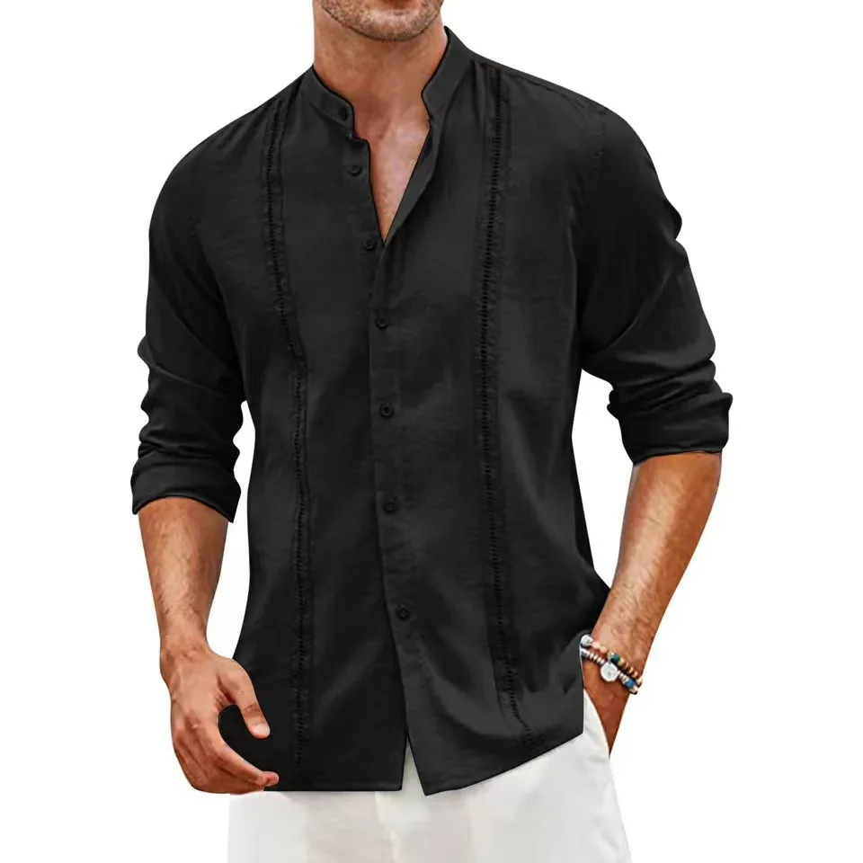 Men's Shirts Linen Shirt Man Top Shirts Shirt Linen Shirt Linen Shirt Men Linen Shirts Man Shirts for Man Linen Shirt Man - Image 5