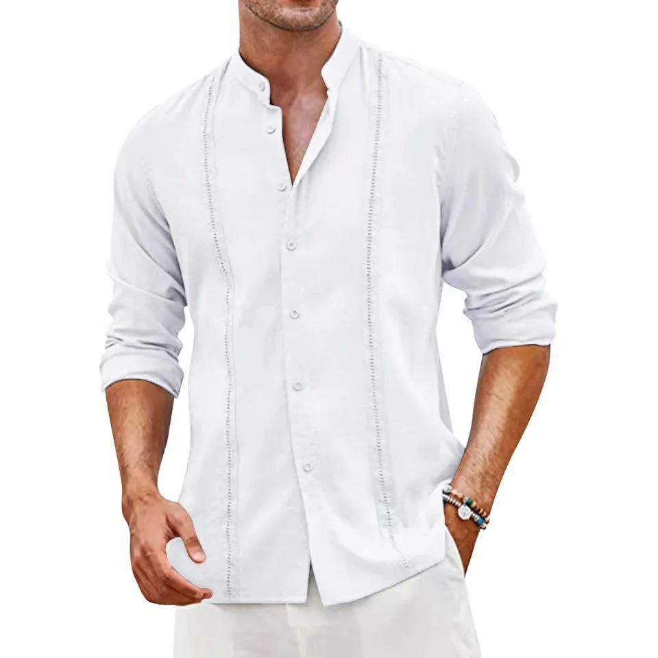 Men's Shirts Linen Shirt Man Top Shirts Shirt Linen Shirt Linen Shirt Men Linen Shirts Man Shirts for Man Linen Shirt Man - Image 3